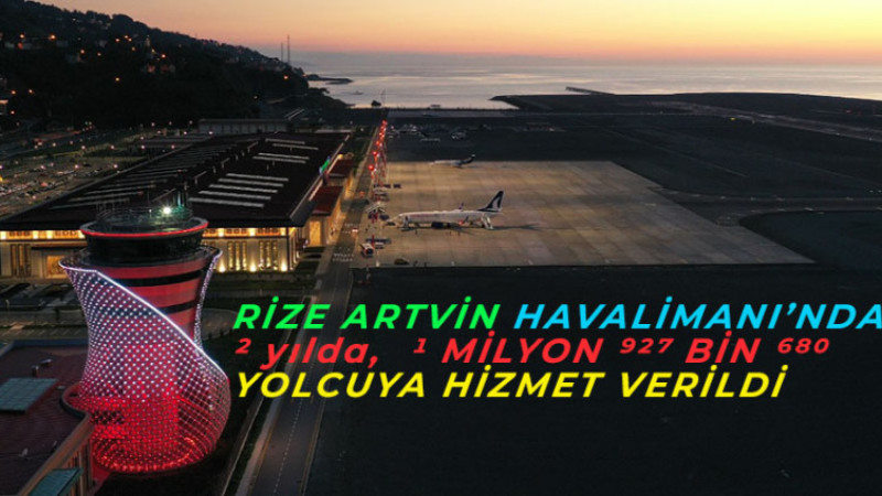 RİZE ARTVİN HAVALİMANI’NDA 1 MİLYON 927 BİN 680 YOLCUYA HİZMET VERİLDİ