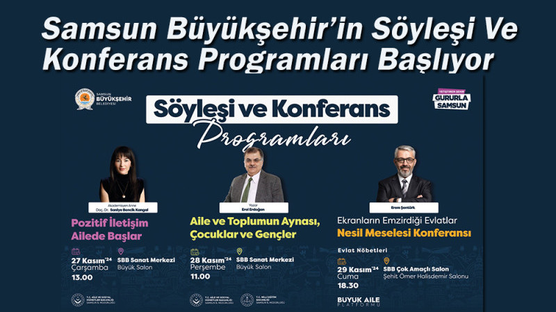 Samsun Büyükşehir’in Söyleşi Ve Konferans Programları Başlıyor