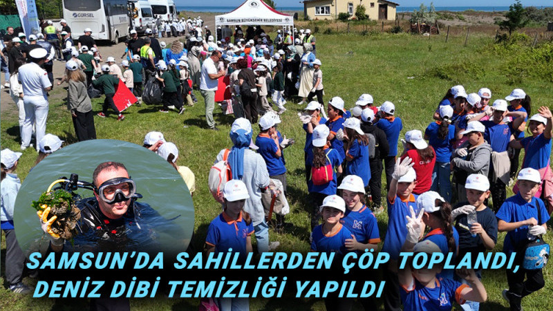 Samsun’da Sahillerden Çöp Toplandı, Deniz Dibi Temizliği Yapıldı