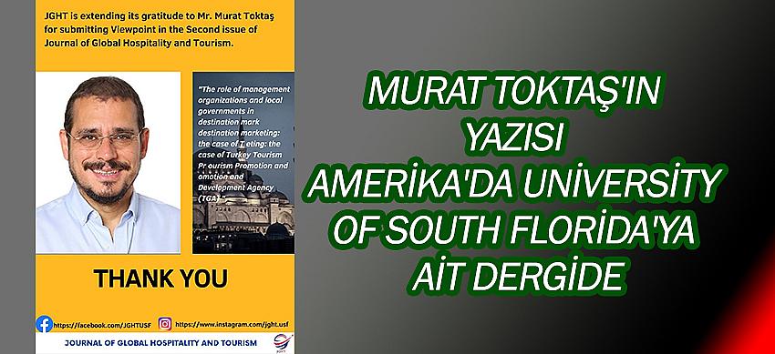 Murat Toktaş'ın yazısı Amerika'da University of South Florida'ya ait dergide